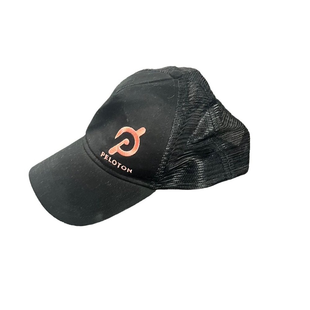 Peloton Otto Baseball Cap Classic Black Adjustable One‎ Size Hat Black Pink Logo